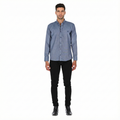 Camisa en Algodón 100% LCC2301 Azul Grisáceo Marca La Chaqueteria