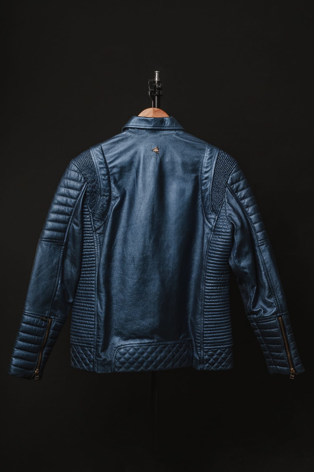 Chaqueta de Cuero Azul Metalizado  Blug 2.0