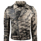 Chaqueta en Cuero Envejecido Negro base Beige Subzero