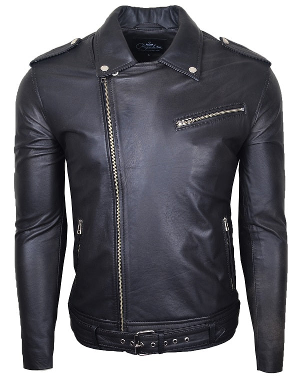 Chaqueta de Cuero Negro LCHL11
