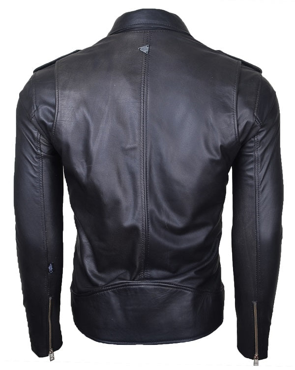 Chaqueta de Cuero Negro LCHL11