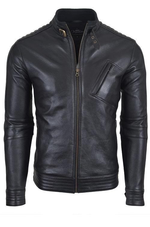 Chaqueta de Cuero Negro LCHL01