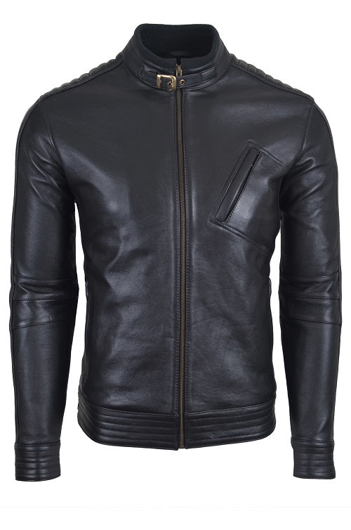 Chaqueta de Cuero Negro LCHL01