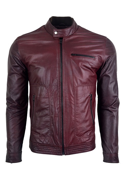 Chaqueta de Cuero Vinotinto LCHL02