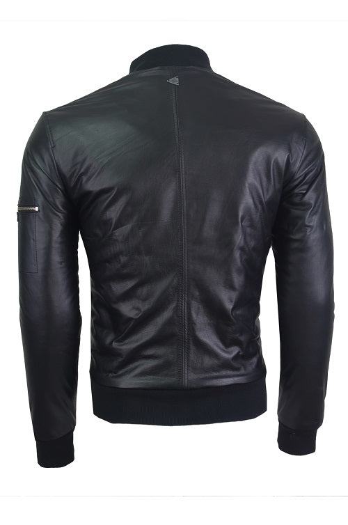 Chaqueta de Cuero Negro LCHL10