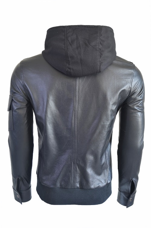 Chaqueta de Cuero Negro LCHL13 La Chaqueteria