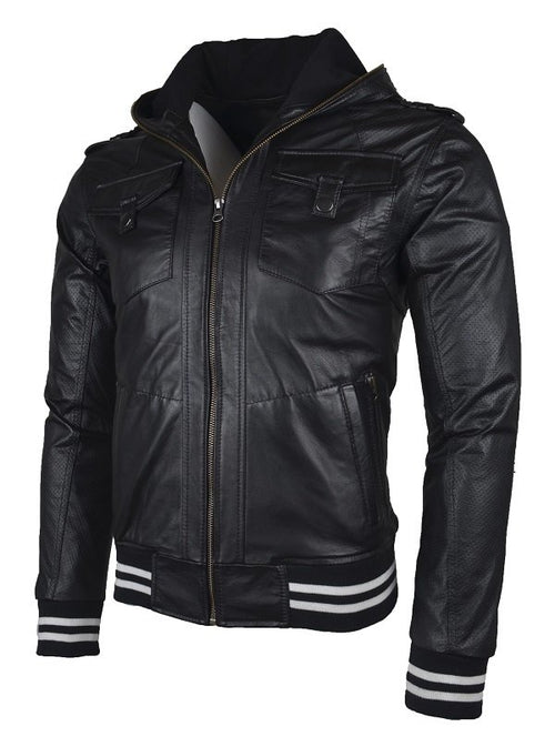 Chaqueta de  Cuero Negro LCHL14