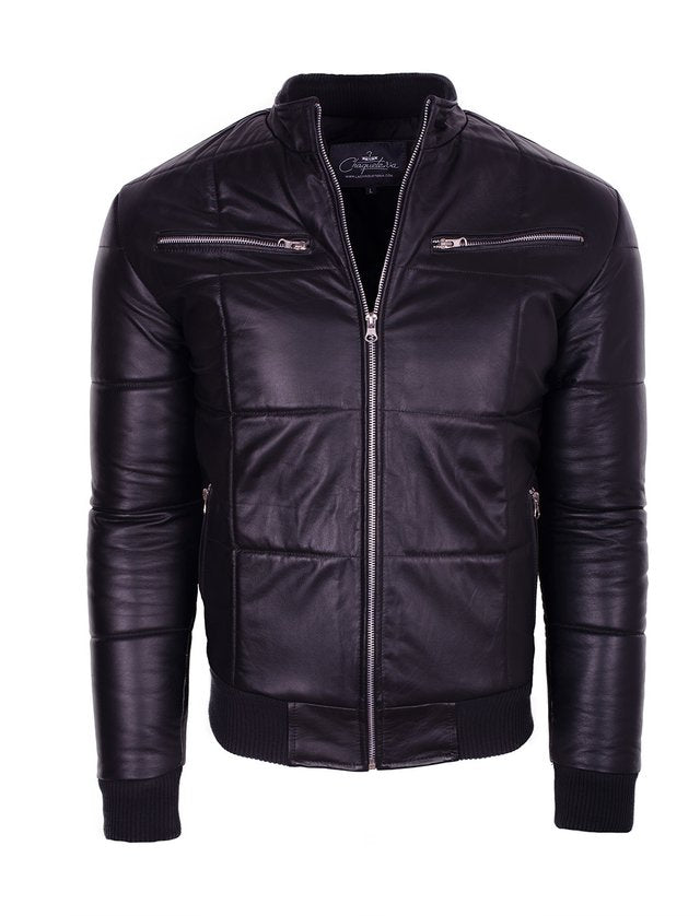 Chaqueta de Cuero Napa Negro LCHL15