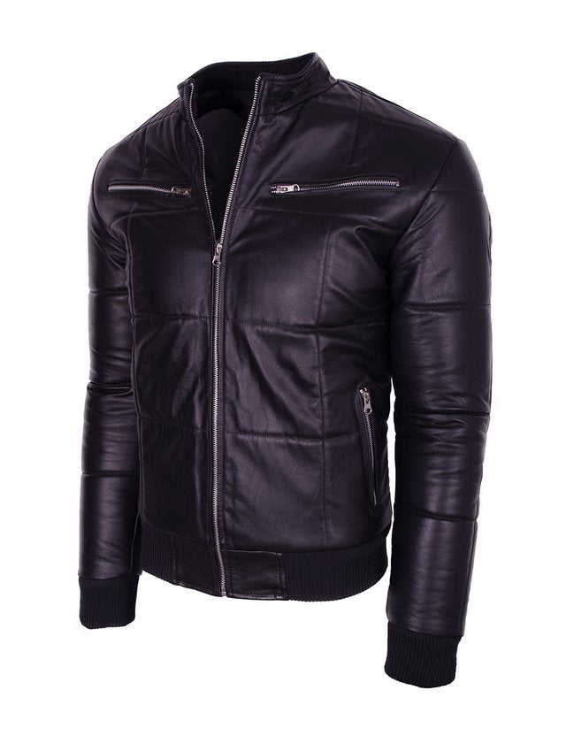 Chaqueta de Cuero Napa Negro LCHL15