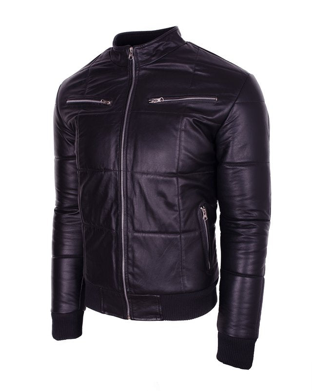 Chaqueta de Cuero Napa Negro LCHL15