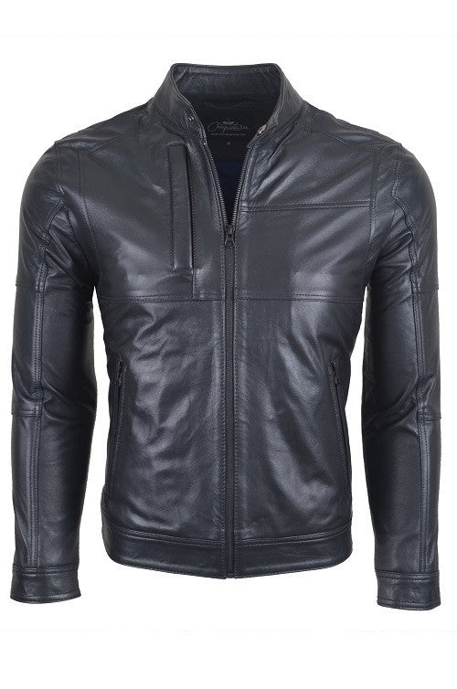 Chaqueta de Cuero Negro LCHL16