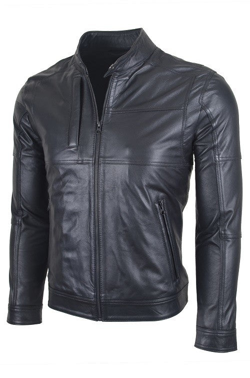 Chaqueta de Cuero Negro LCHL16