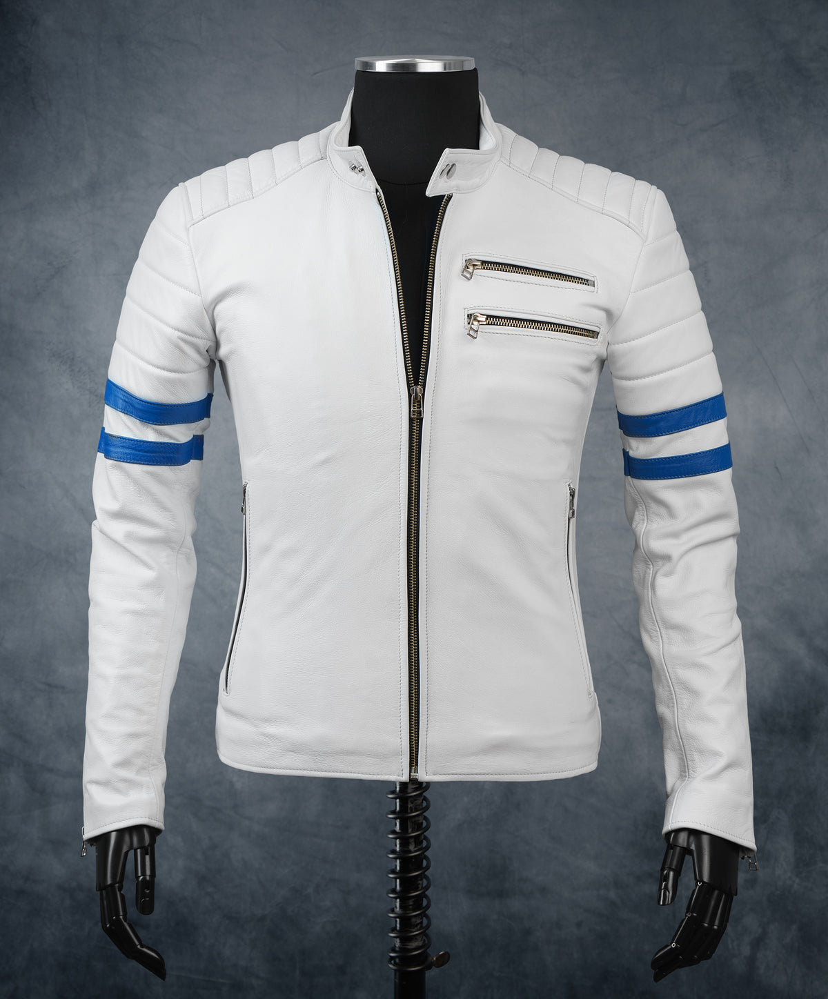 Chaqueta de Cuero Blanco LCHL163
