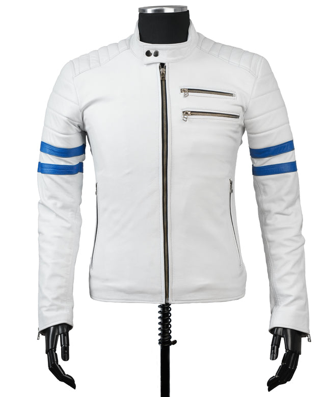 Chaqueta en Cuero Blanco LCHL163