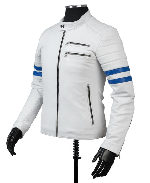 Chaqueta en Cuero Blanco LCHL163