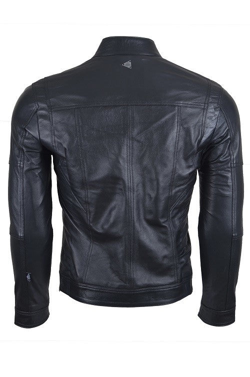 Chaqueta de Cuero Negro LCHL16