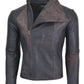 Chaqueta en Cuero Con Proceso De Envejecido Marron LCHL22