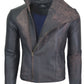 Chaqueta en Cuero Con Proceso De Envejecido Marron LCHL22