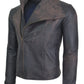 Chaqueta en Cuero Con Proceso De Envejecido Marron LCHL22