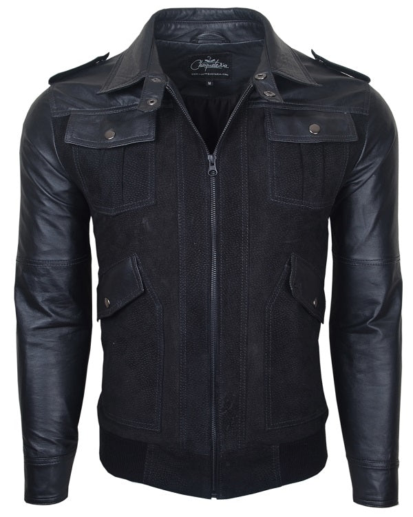 Chaqueta de Cuero Negro LCHL25