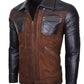 Chaqueta en Cuero Marrón Oscuro LCHL26