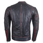 Chaqueta en Cuero Envejecido Negro Base Rojo LCHL28