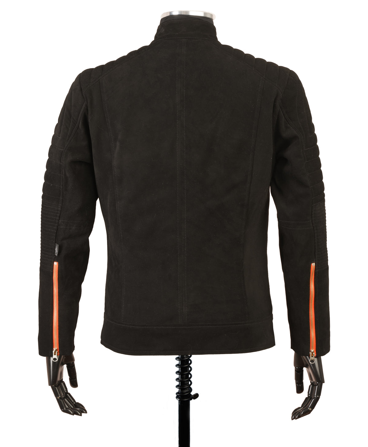 Chaqueta de Cuero Gamuza Becerro Negro Lchl28