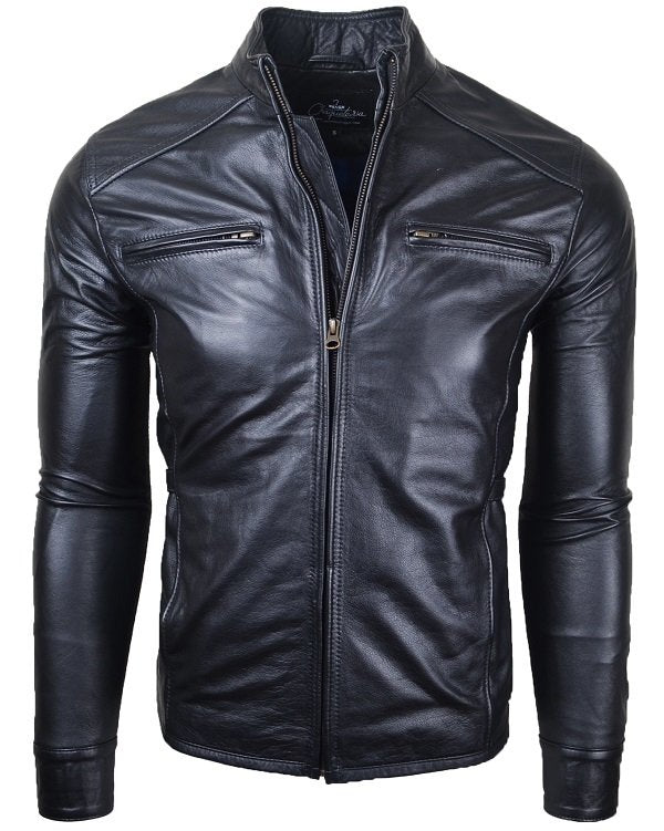 Chaqueta de Cuero Negro LCHL33