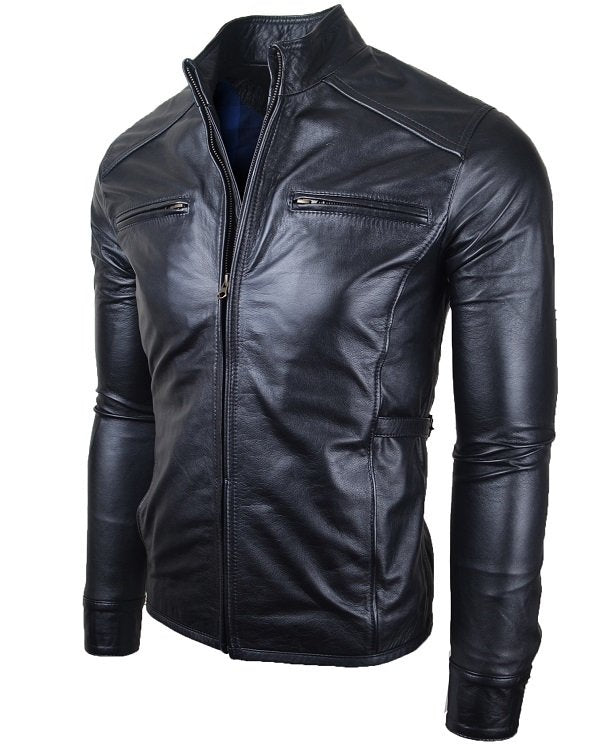 Chaqueta de Cuero Negro LCHL33
