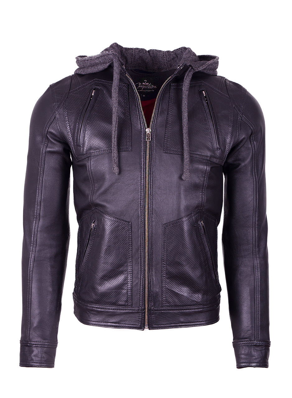 Chaqueta de Cuero Negro LCHL94