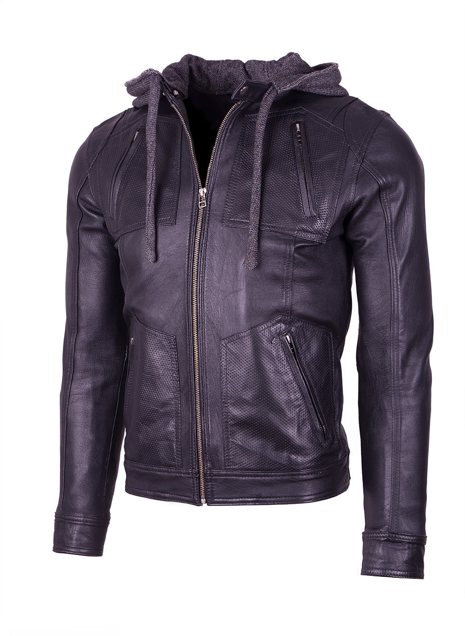 Chaqueta de Cuero Negro LCHL94