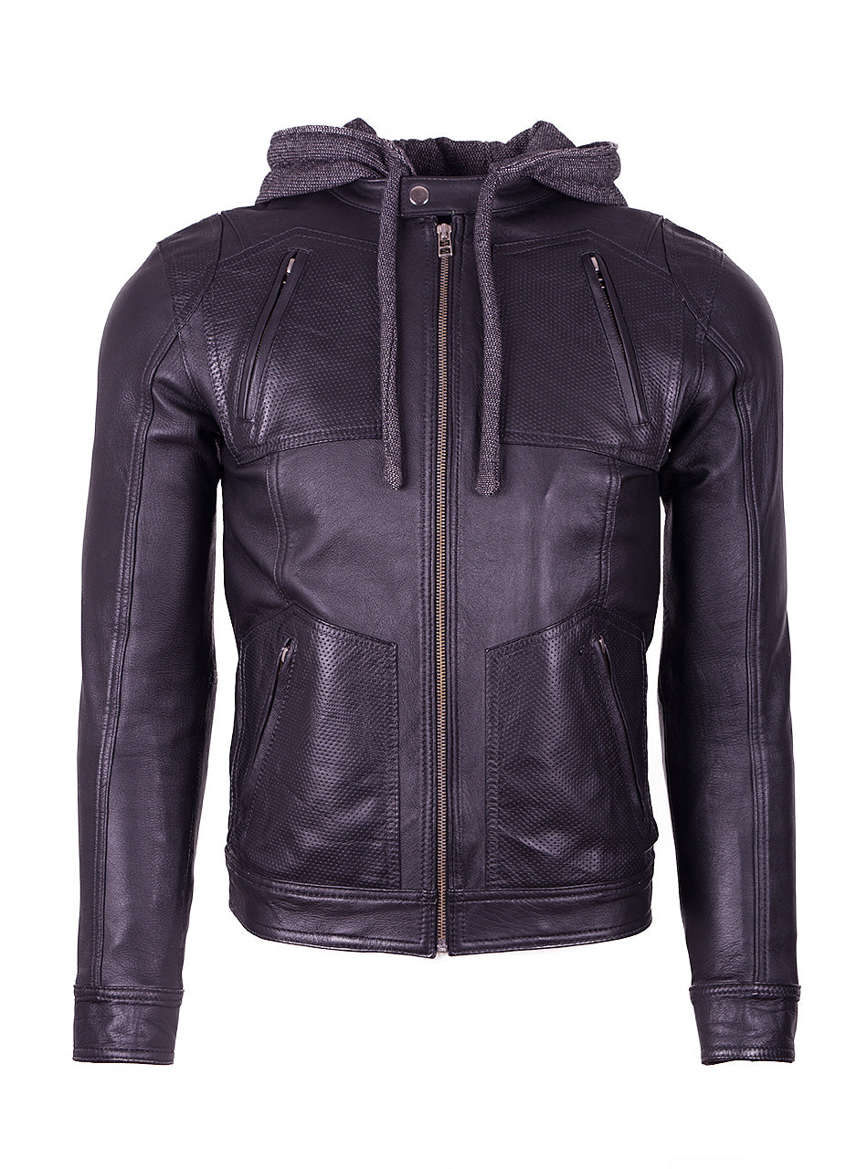 Chaqueta en Cuero Negro LCHL94