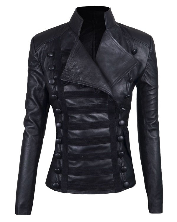 Chaqueta en Cuero Negro Napoleón W11 Marca La Chaqueteria