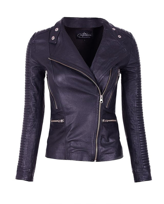 Chaqueta en Cuero Negro W15