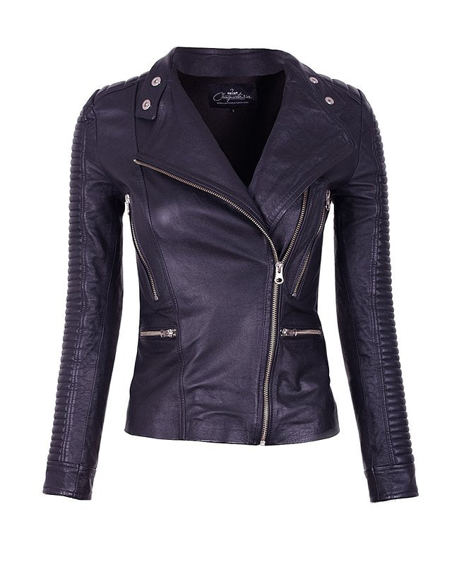 Chaqueta en Cuero Negro W15