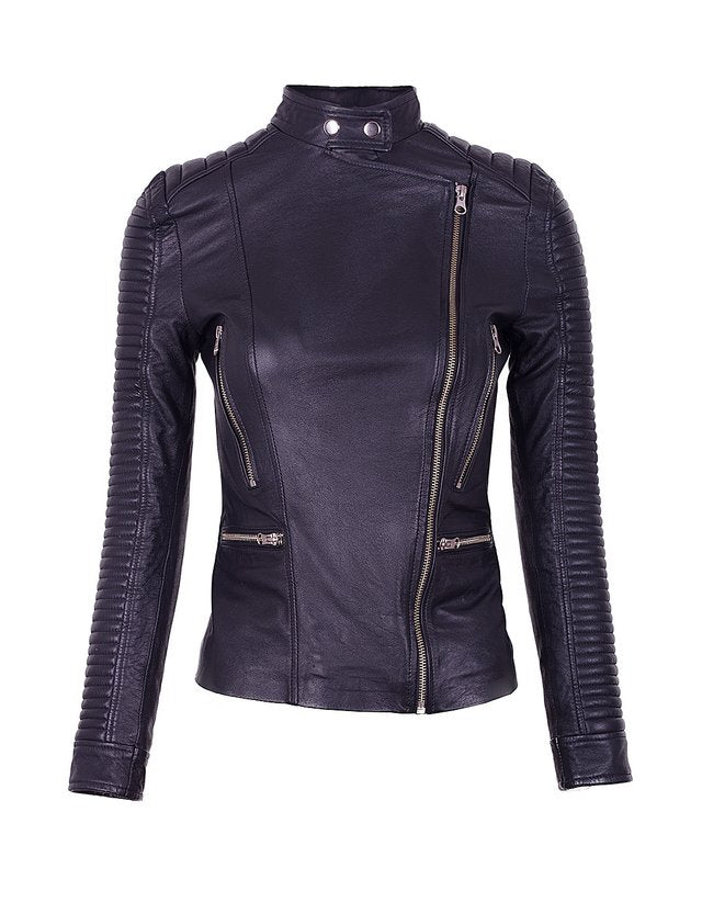Chaqueta en Cuero Negro W15