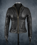 Chaqueta en Cuero Negro W64