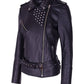 Chaqueta en Cuero Negro Martinica con Taches Marca La Chaqueteria