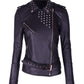 Chaqueta en Cuero Negro Martinica con Taches Marca La Chaqueteria