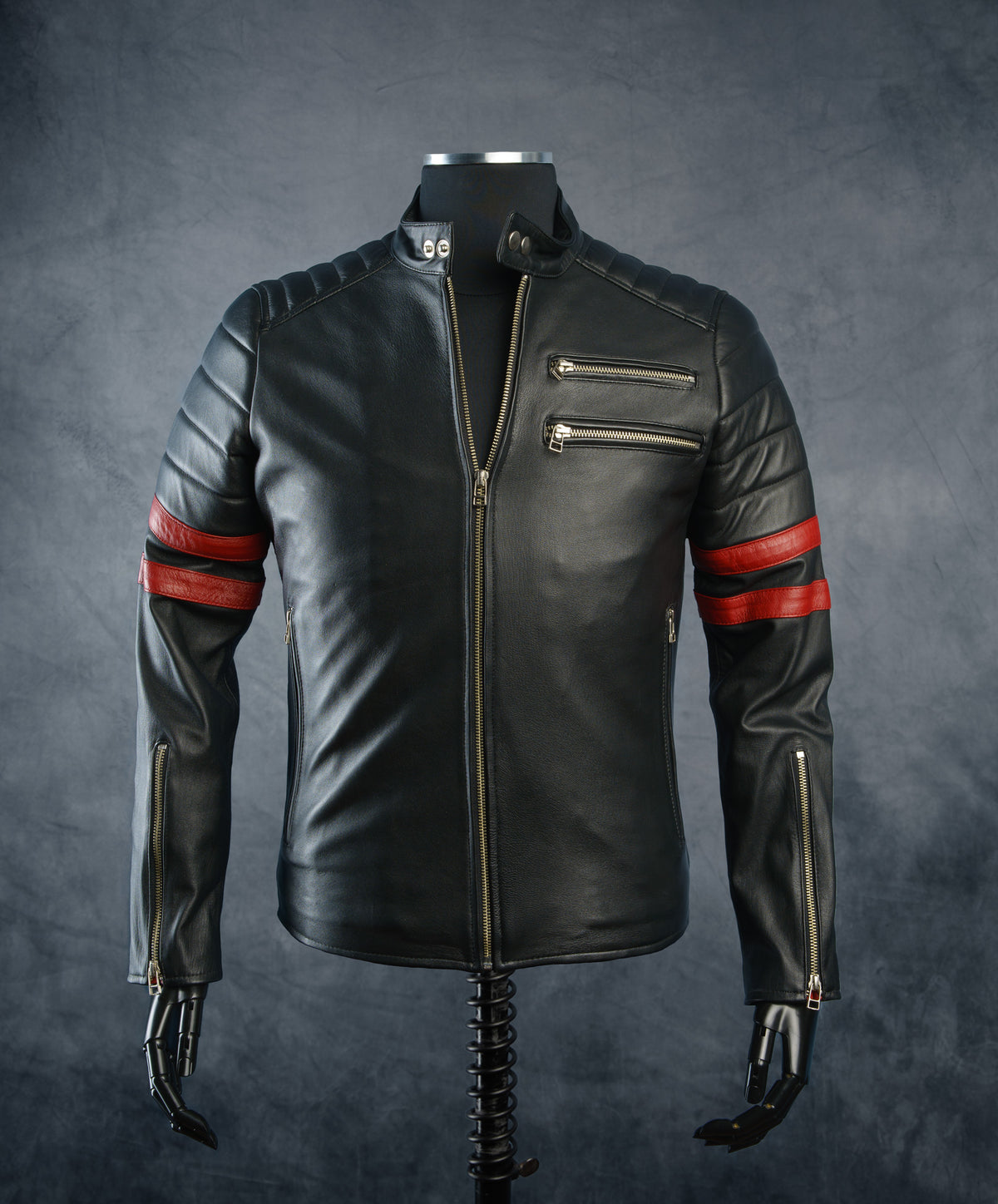 Chaqueta de Cuero Negro LCHL163 La Chaqueteria
