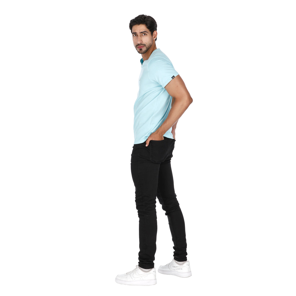 Camiseta Paralela Slimfit Verde Turquesa Marca La Chaqueteria