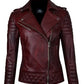 Chaqueta en Cuero Vinotinto Nina Marca La Chaqueteria