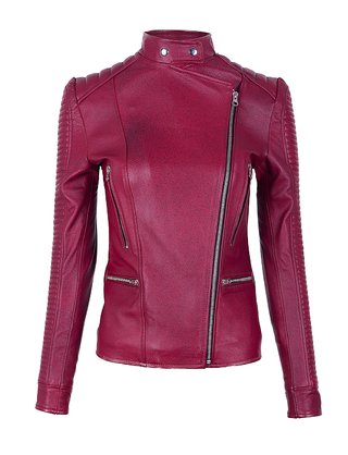 Chaqueta en Cuero Vinotinto W15