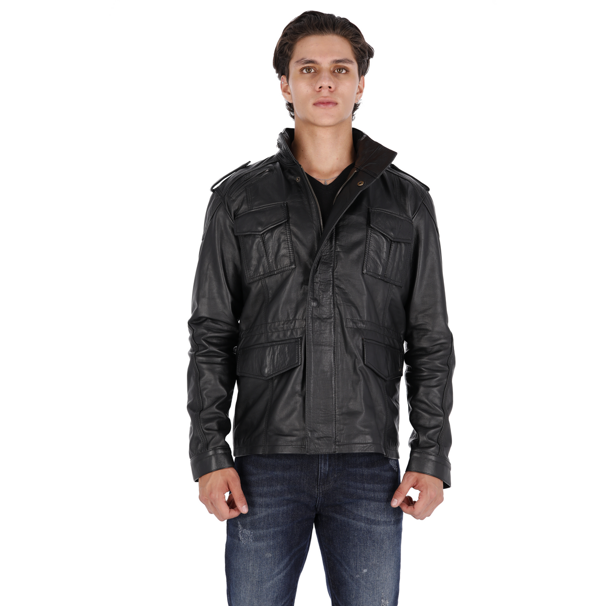 Chaqueta de Cuero Negro Fiyag Floki Marca La Chaqueteria
