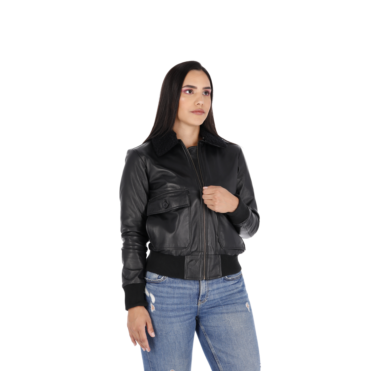 Chaqueta en cuero Negro Shayla