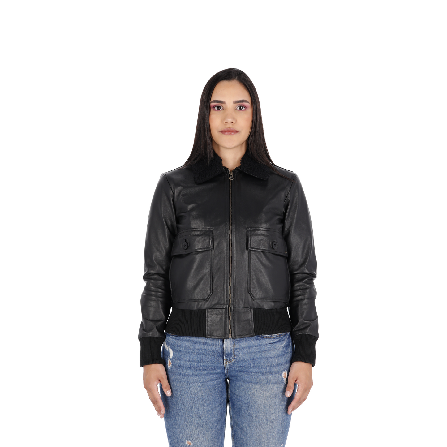 Chaqueta en cuero Negro Shayla