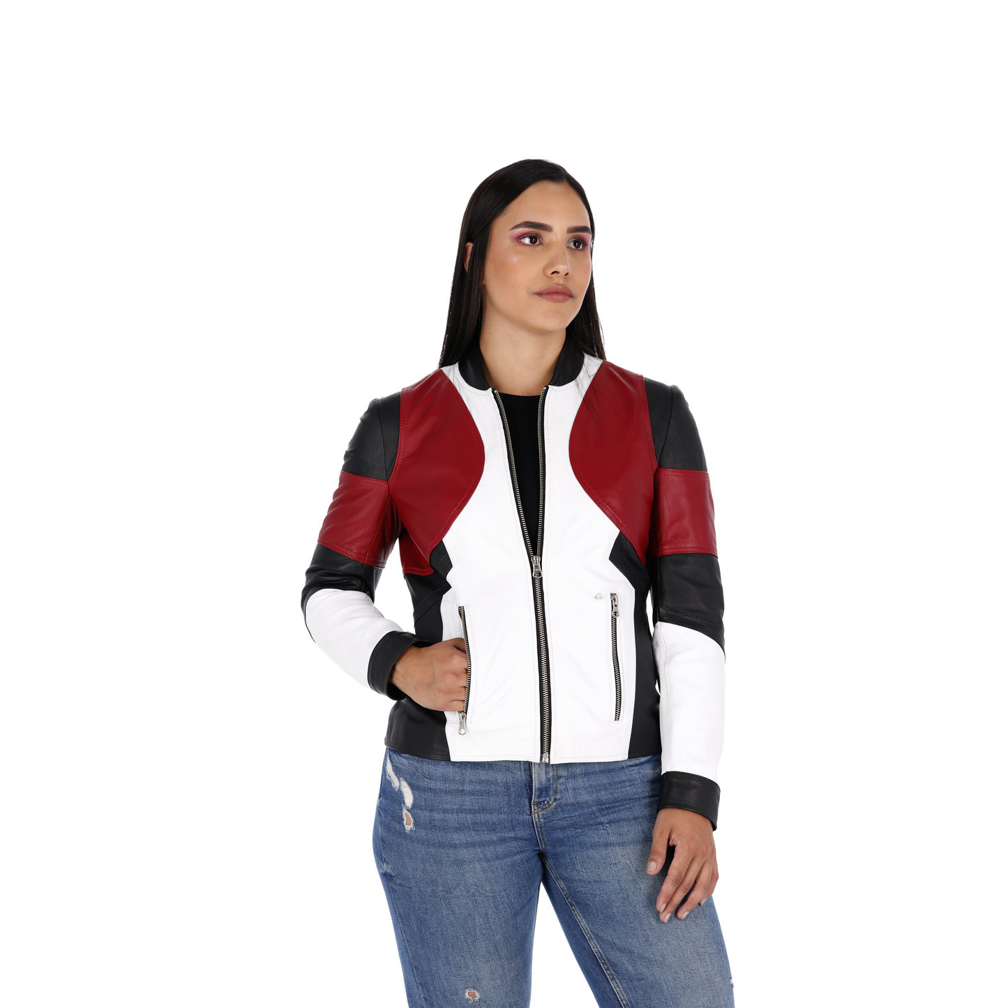 Chaqueta en Cuero Multicolor Akira