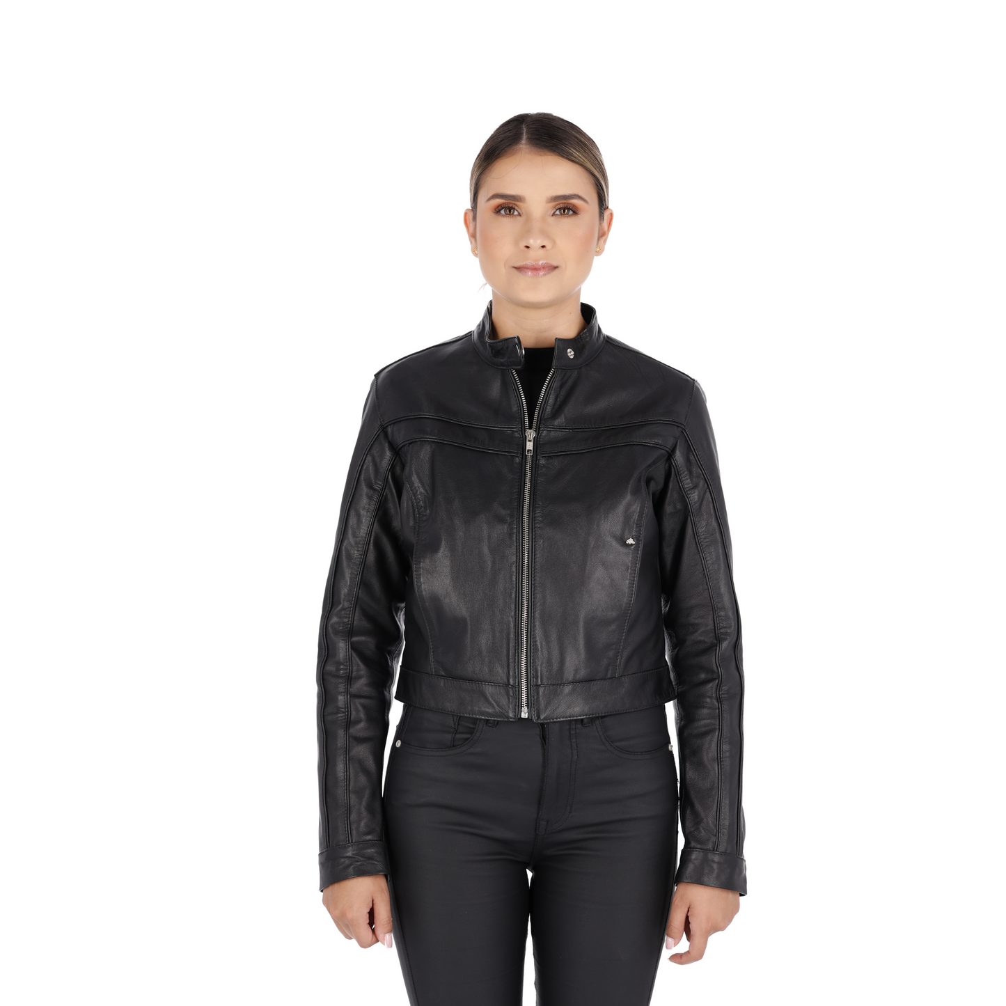 Chaqueta en cuero Negro Nara