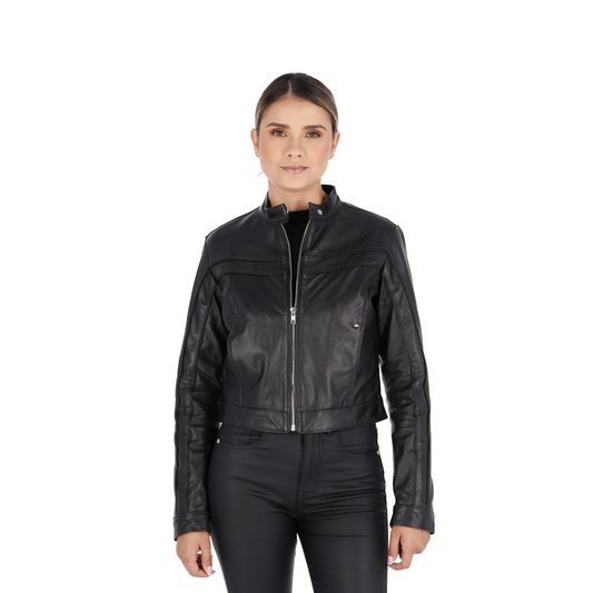 Chaqueta en cuero Negro Nara