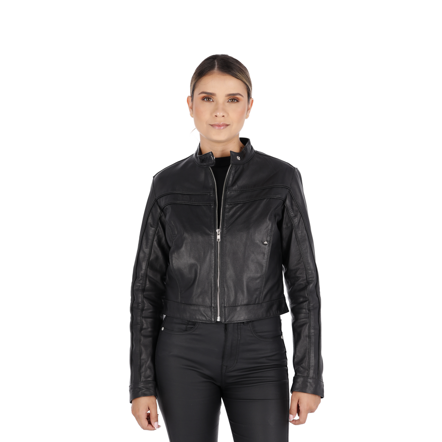 Chaqueta en cuero Negro Nara